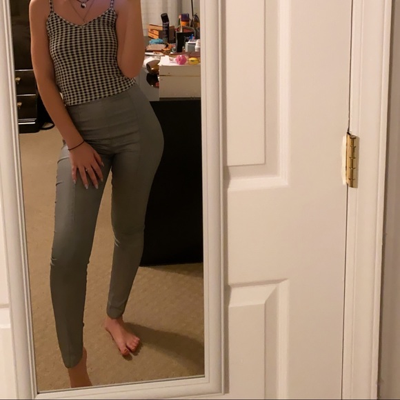 H&M Silver Super Skinny High Waisted Zip-Up Jeans - Picture 2 of 16